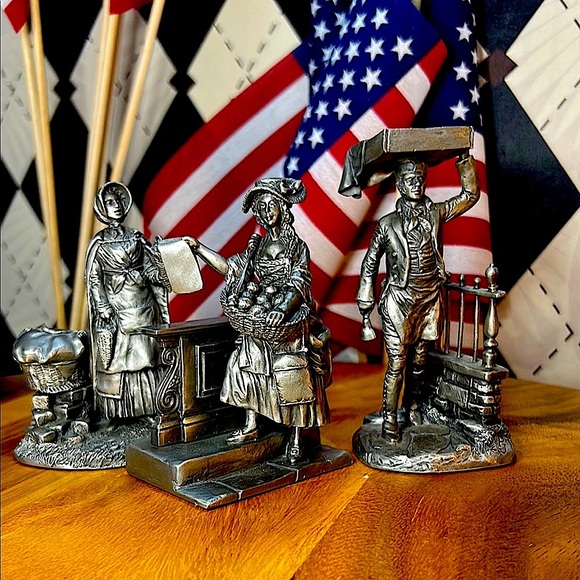 Franklin Mint 1977 Fine Pewter Figurines – Colonial Street – Set of 9, Mint - Picture 12 of 14